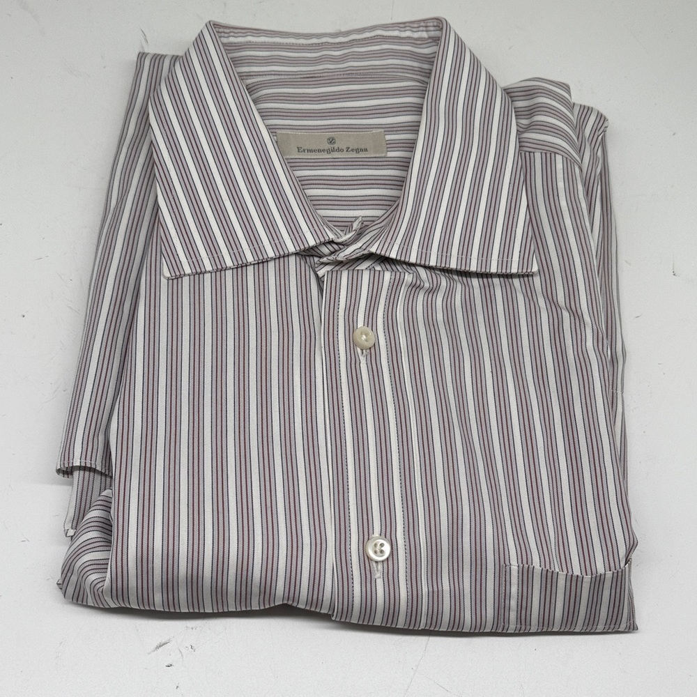 Ermenegildo Zegna Men's Multicolor Striped Dress Shirt